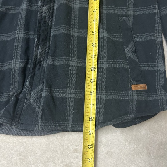 Voyager Heavy Flannel Shirt Jacket Men's XL Thermal Lined Black Plaid Button Up - Picture 10 of 10